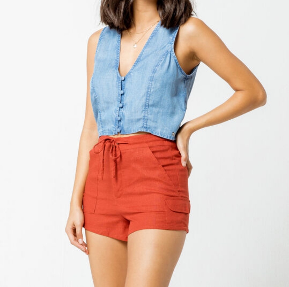 Sky & Sparrow Utility Shorts in Rust